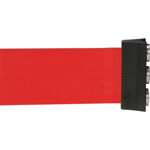Wall Mount Barrier with Magnetic Tape, Steel, Screw Mount, 12', Red Tape Brunswick Fyr & Safety