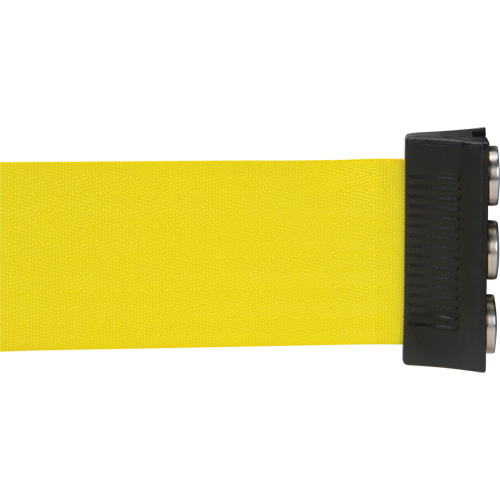Wall Mount Barrier with Magnetic Tape, Steel, Screw Mount, 12', Yellow Tape Brunswick Fyr & Safety