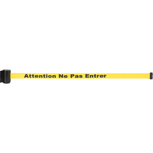 Magnetic Tape Cassette for Build-Your-Own Crowd Control Barrier, Attention ne pas entrer, 7', Yellow Tape Brunswick Fyr & Safety