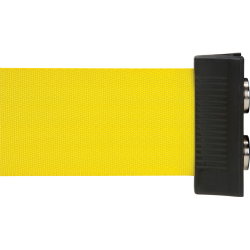 Wall Mount Barrier with Magnetic Tape, Steel, Screw Mount, 7', Yellow Tape Brunswick Fyr & Safety