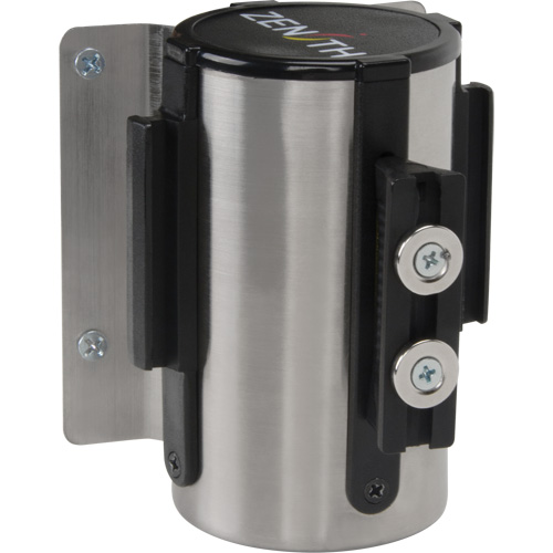 Wall Mount Barrier with Magnetic Tape, Steel, Screw Mount, 7', Yellow Tape Brunswick Fyr & Safety