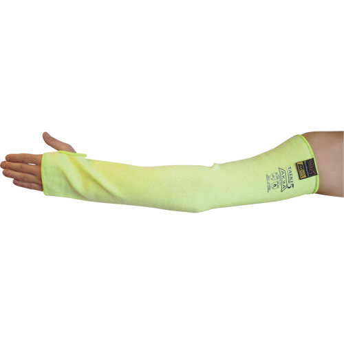 Cut Resistant Sleeve with Thumbhole, Taeki 5, 22", ASTM ANSI Level A4/EN 388 Level 5, High Visibility Yellow Brunswick Fyr & Safety