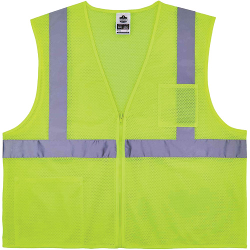 GloWear 8256Z Self-Extinguishing Safety Vest, High Visibility Lime-Yellow, Medium/Small, Polyester Brunswick Fyr & Safety