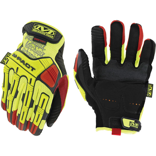 Gants antichocs haute visibilit&eacute; D4-360 M-Pact, 8, Paume en Synth&eacute;tique, Poignet Boucle et crochet Brunswick Fyr & Safety