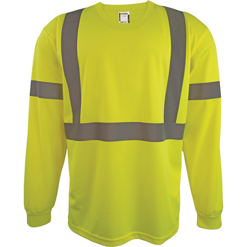 Long Sleeve Safety Shirt, Polyester, 2X-Large, High Visibility Lime-Yellow Brunswick Fyr & Safety