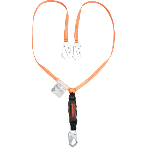 Titan Shock-Absorbing Lanyard, 6', Locking Snap Hook Center, Locking Snap Hook Leg Ends, Polyester Brunswick Fyr & Safety