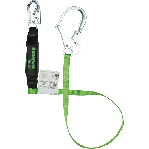 Miller&reg; HP Shock-Absorbing Lanyard, 6', Scaffold Hook Center, Locking Snap Hook Leg Ends, Polyester Brunswick Fyr & Safety