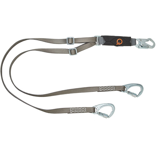 V-Series Tie-Back Lanyard, 6', Carabiner Center, Snap Hook Leg Ends, Nylon Brunswick Fyr & Safety
