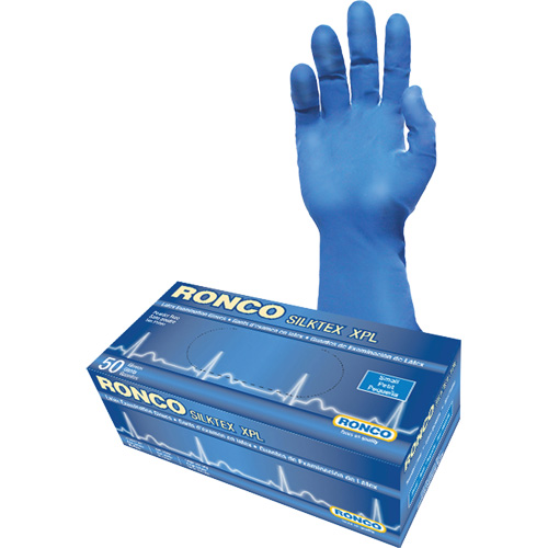 SilkTex XPL Extra-Long Examination Glove, Small, Latex, 13-mil, Powder-Free, Blue, Class 2 Brunswick Fyr & Safety