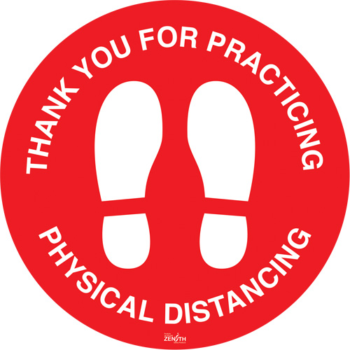 "Physical Distancing" Floor Sign, Adhesive, English with Pictogram Brunswick Fyr & Safety