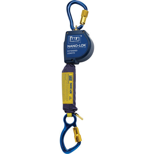 Nano-Lok Extended Length Self Retracting Lifeline, 10', Dyneema&reg;, Swivel Brunswick Fyr & Safety