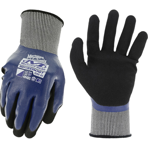Gants de travail SpeedKnit Shield C4, Taille T-Grand/10, Calibre 18, Rev&ecirc;tement Nitrile, Enveloppe en Nylon/Spandex, ASTM ANSI niveau A4/EN 388 niveau C Brunswick Fyr & Safety