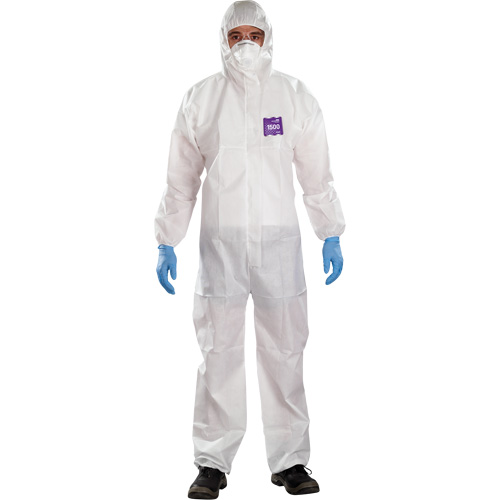 Combinaisons avec col Alphatec Microchem, Grand, Blanc, SMS Brunswick Fyr & Safety