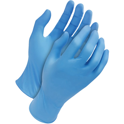 Gants jetables classiques, Moyen, Nitrile, 4 mils, Sans poudre, Bleu Brunswick Fyr & Safety