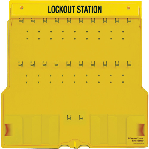 Poste de cadenassage trilingue recouvert, Cadenas Aucune, Capacit&eacute; de 20, Cadenas Non compris Brunswick Fyr & Safety