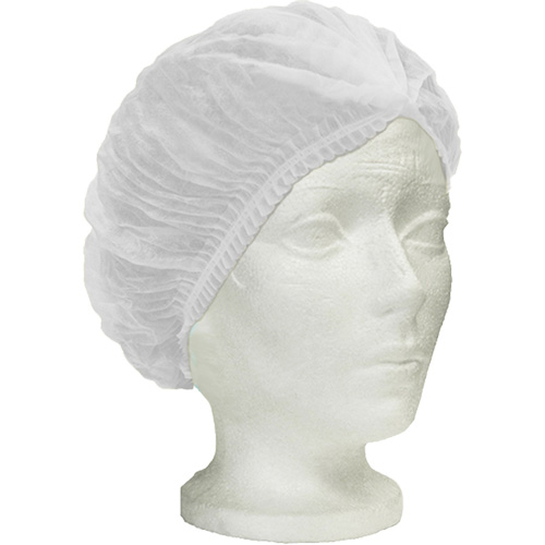 Bonnet bouffant pliss&eacute; Ronco Care, Polypropyl&egrave;ne, 24", Blanc Brunswick Fyr & Safety