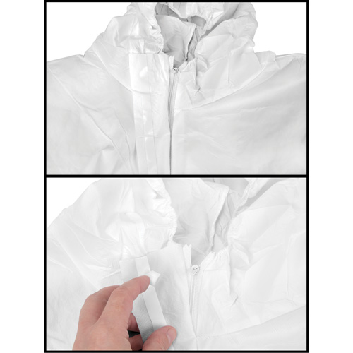 Combinaison &agrave; capuchon, Moyen, Blanc, SMS Brunswick Fyr & Safety