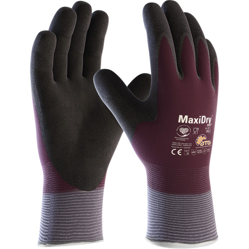 ATG MaxiDry&reg; Zero Coated Gloves with Thermal Lining, Small, Foam Nitrile Coating, 15 Gauge, Nylon/Spandex Shell Brunswick Fyr & Safety