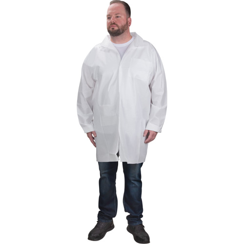 Protective Lab Coat, Microporous, White, Small Brunswick Fyr & Safety