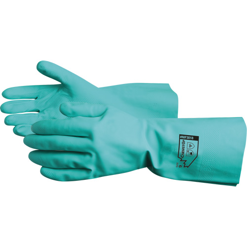 Gants r&eacute;sistants aux produits chimiques Chemstop, Taille 7, 12" lo, Nitrile, Doublure en Ouat&eacute;e, 15 mils Brunswick Fyr & Safety