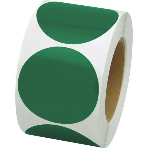Coloured Marking Dots, Circle, 3" L x 3" W, Green, Vinyl Brunswick Fyr & Safety
