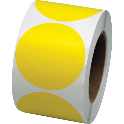 Coloured Marking Dots, Circle, 3" L x 3" W, Yellow, Vinyl Brunswick Fyr & Safety