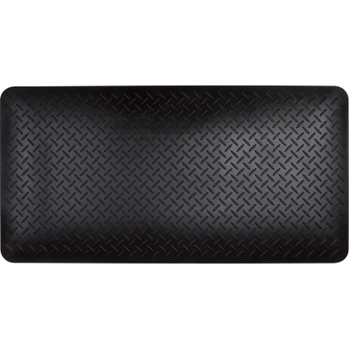 Anti-Fatigue Matting, Diamond, 1-2/3' x 3-1/4' x 3/4", Black, Polyurethane Brunswick Fyr & Safety