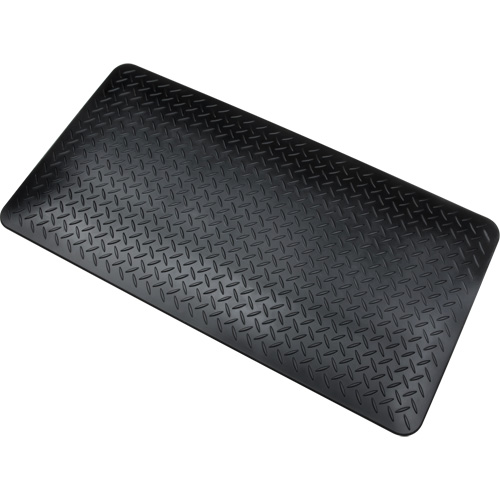 Anti-Fatigue Matting, Diamond, 1-2/3' x 3-1/4' x 3/4", Black, Polyurethane Brunswick Fyr & Safety