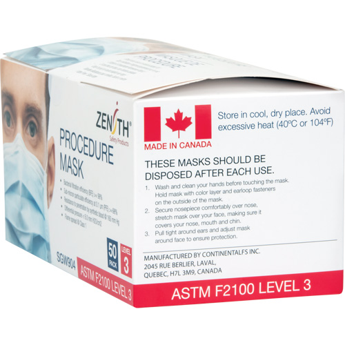 Disposable Procedure Face Masks, ASTM F2100 Level 3, Class 1 Brunswick Fyr & Safety