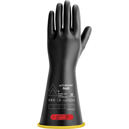 Gants isolants en caoutchouc naturel, ASTM classe 0, Taille 7, 14" lo Brunswick Fyr & Safety