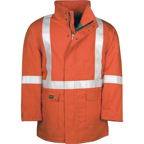 Westex UltraSoft&reg; AllOut Quilt Lined Winter Parka with Reflective Stripes, Small, High Visibility Orange, 46 cal/cm² Brunswick Fyr & Safety