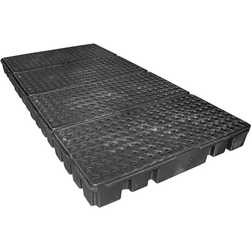 Palette de confinement des d&eacute;versements &agrave; profil bas Black Diamond, Capacit&eacute; de d&eacute;versement 102 gal. US, 96" x 49" x 6,5" Brunswick Fyr & Safety