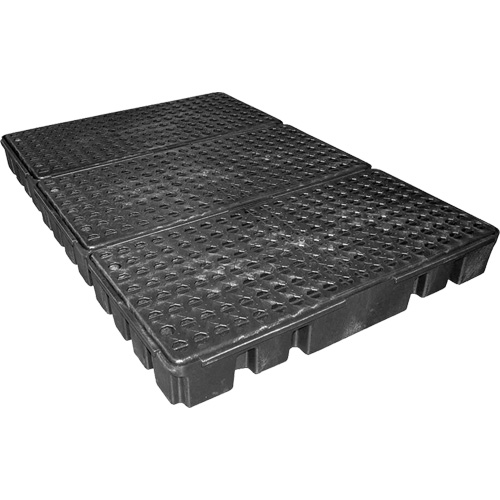Palette de confinement des d&eacute;versements &agrave; profil bas Black Diamond, Capacit&eacute; de d&eacute;versement 76.5 gal. US, 72" x 49" x 6,5" Brunswick Fyr & Safety