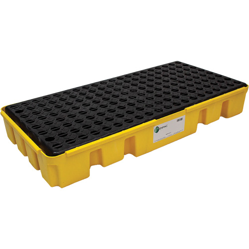 Palette &agrave; profil bas pour contr&ocirc;le des d&eacute;versements, Capacit&eacute; de d&eacute;versement 25.5 gal. US, 49" x 24" x 6,5" Brunswick Fyr & Safety