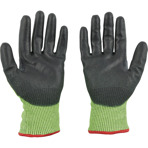 Gants &agrave; haute visibilit&eacute; enduits par trempage, Taille Petit, Calibre 15, Rev&ecirc;tement Polyur&eacute;thane, Enveloppe en Poly&eacute;thyl&egrave;ne, ASTM ANSI niveau A5 Brunswick Fyr & Safety