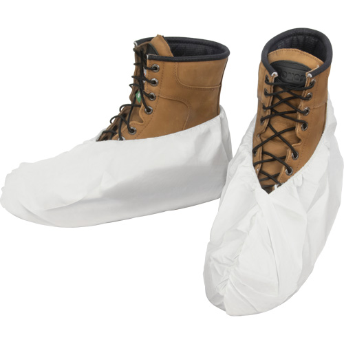 Shoe Covers, One Size, Microporous, White Brunswick Fyr & Safety