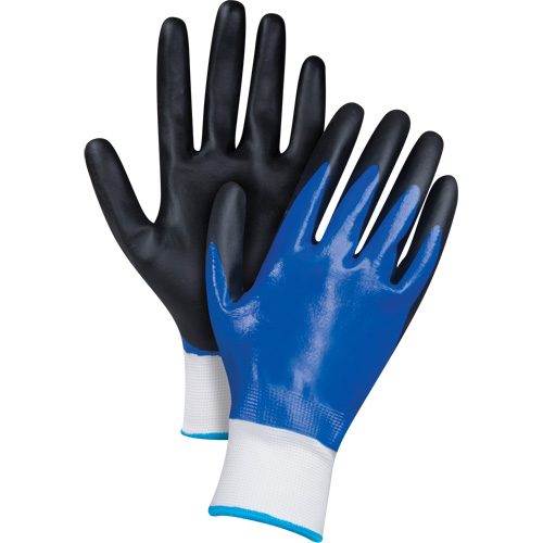 Black & Blue Coated Gloves, 2X-Large, Foam Nitrile Coating, 15 Gauge, Nylon Shell Brunswick Fyr & Safety