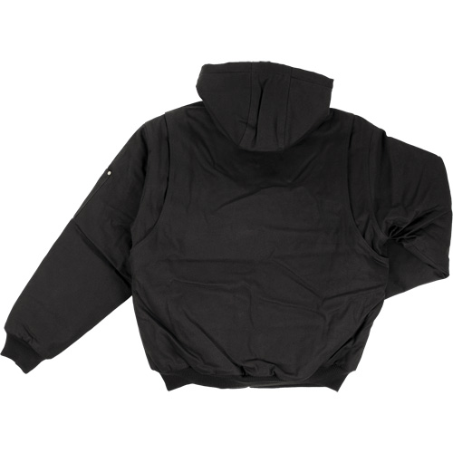 Blouson d'aviateur en toile lourde avec capuchon, Hommes, Petit, Noir Brunswick Fyr & Safety