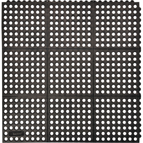 Tapis antifatigue &agrave; imbrication Cushion-Ease 550, &agrave; fentes, 3' x 3' x 3/4", Noir, Caoutchouc Brunswick Fyr & Safety