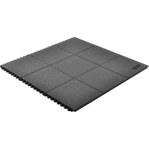 Tapis antifatigue &agrave; imbrication Cushion-Ease, Rugueux, 3' x 3' x 3/4", Noir, Caoutchouc naturel Brunswick Fyr & Safety