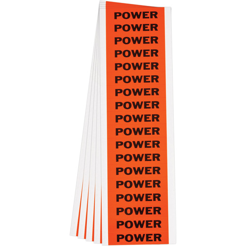 "Power" Conduit & Voltage Labels, 1/2" x 2-1/4", Cloth/Vinyl, English Brunswick Fyr & Safety