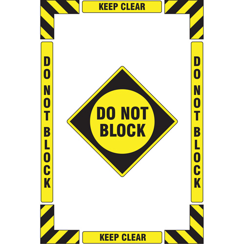 Trousse de marquage du sol ?Keep Clear Do Not Block? (se tenir &agrave; l&eacute;cart - ne pas encombrer), Adh&eacute;sif, Anglais avec pictogramme Brunswick Fyr & Safety