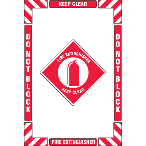 Trousse de marquage du sol ?Fire Extinguisher? (extincteur), Adh&eacute;sif, Anglais avec pictogramme Brunswick Fyr & Safety