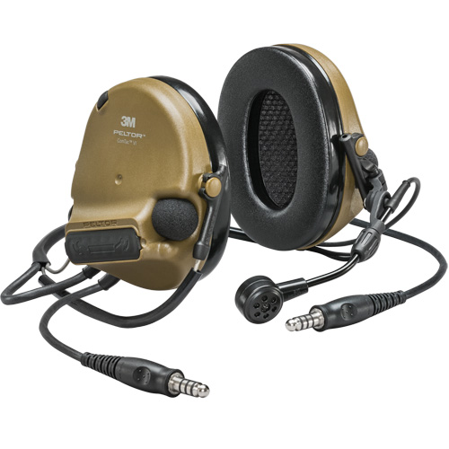 Casque VI NIB avec deux fils de sortie Peltor ComTac, Style Cordon cervical, 22 dB Brunswick Fyr & Safety