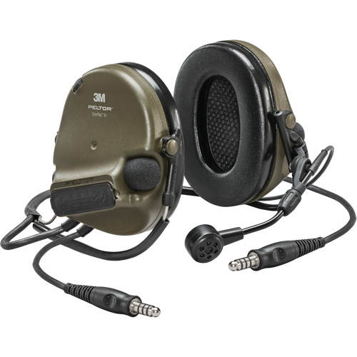 Casque VI NIB avec deux fils de sortie Peltor ComTac, Style Cordon cervical, 22 dB Brunswick Fyr & Safety