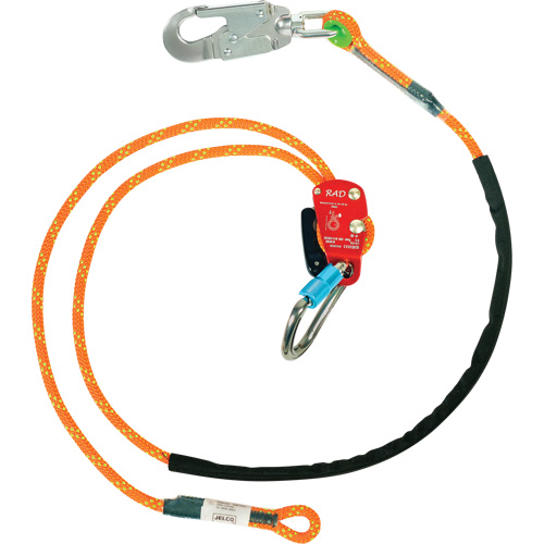 RAD Adjustable Rope Safety Lanyard, 1 Legs, 8', CSA Class F Brunswick Fyr & Safety