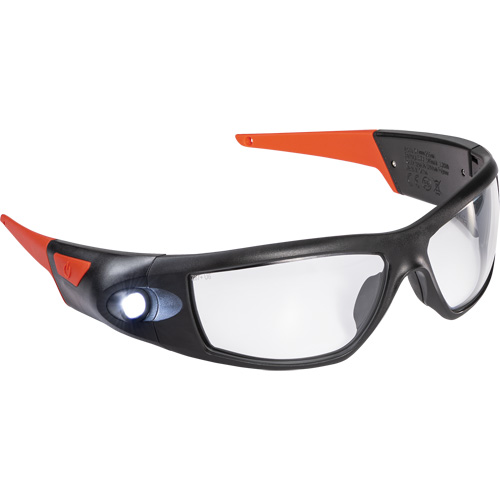 SPG500 Rechargeable Inspection Beam Safety Glasses, Clear Lens, ANSI Z87+ Brunswick Fyr & Safety