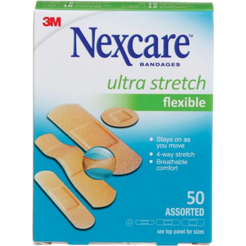 Pansements ultra-extensibles Nexcare, Assorti, Plastique, Non st&eacute;rile Brunswick Fyr & Safety