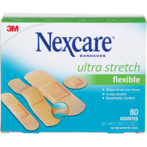 Nexcare Ultra Stretch Bandages, Assorted, Plastic, Non-Sterile Brunswick Fyr & Safety