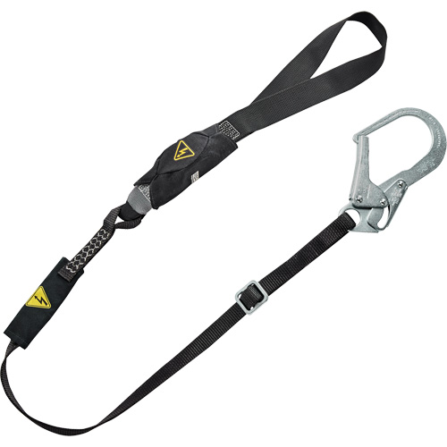 Longe utilitaire &agrave; amortisseur d'&eacute;nergie V-Series, 6', Point d'ancrage &agrave; Crochet d'armature, Crochet mousqueton aux jambes, Nylon Brunswick Fyr & Safety